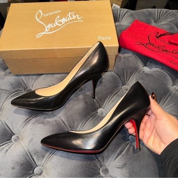 New Size 37 Christian Louboutin O Pigalle Plume 85 Nappa Black Heels - Picture 3 of 16